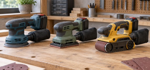 AI-generated editorial illustration of cordless sanders