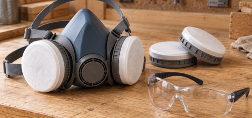 AI-generated editorial illustration of respirator.