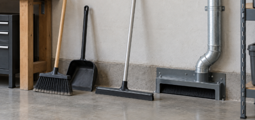 AI-generated editorial illustration of workshop cleaning tools
