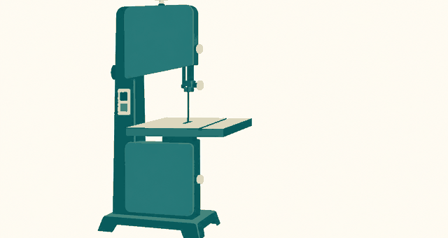 Editorial illustration of band saw