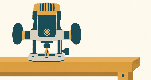 Editorial illustration of wood router
