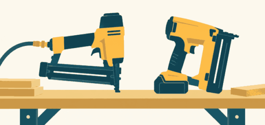 Editorial illustration of nail guns